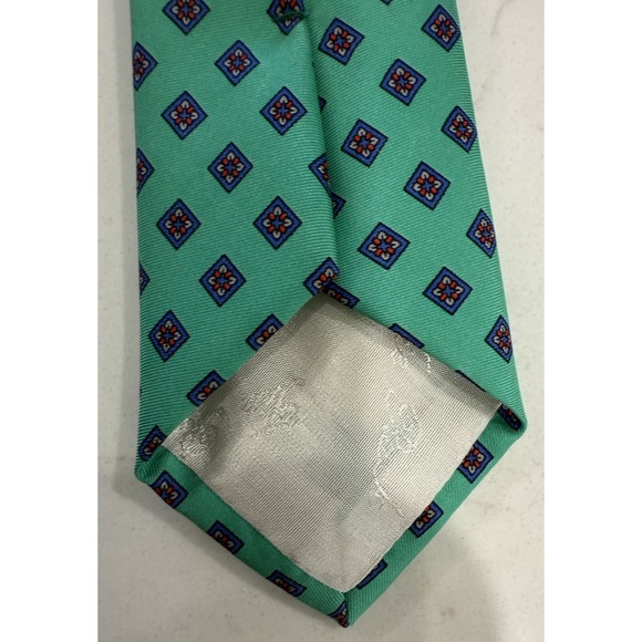 Carlo Colombo Men's Tie Turquoise/Blue/Burgundy 100% Silk Made in Italy EUC - Picture 3 of 8